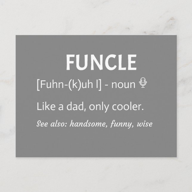 Postal FUNCLE Uncle Gift (Anverso)