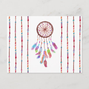 Postal Funda de color de agua pintada a mano Dreamcatcher