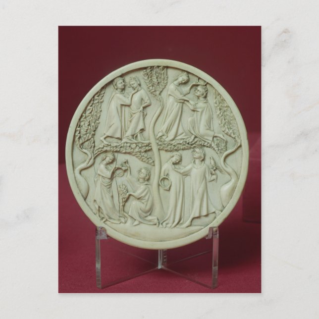 Postal Funda espejo que representa escenas corteses, c.13 (Anverso)