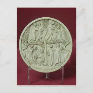 Postal Funda espejo que representa escenas corteses, c.13