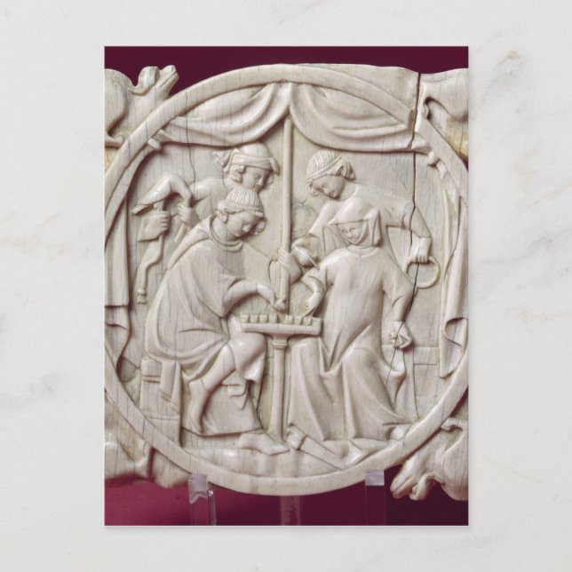 Postal Funda espejo que representa un juego de ajedrez, c (Anverso)