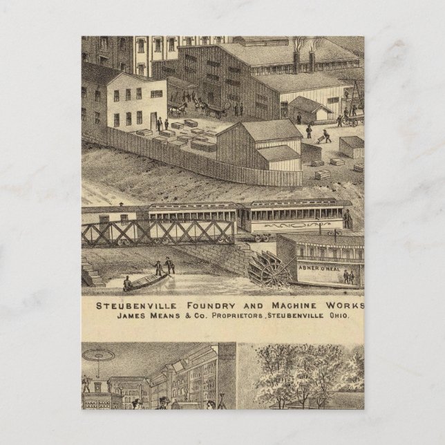 Postal Fundición de Steubenville y obras de máquinas (Anverso)