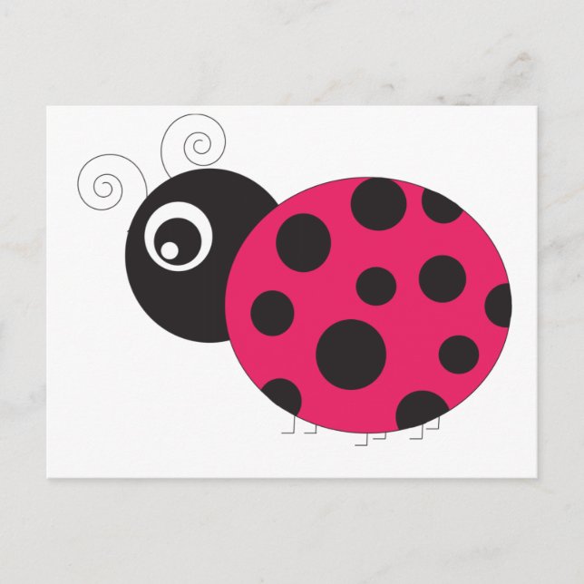 Postal Fundido de bicho rosa y negro (Anverso)