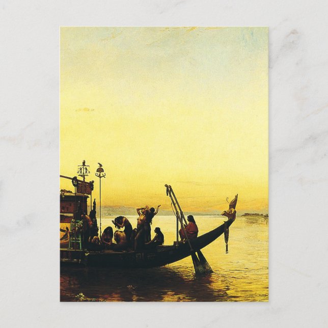 Postal Funeral de una momia en el Nilo de Frederick Arthu (Anverso)