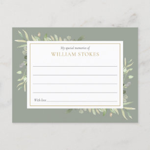 Postal Funeral de Verdor Personalizado Compartir Una Tarj