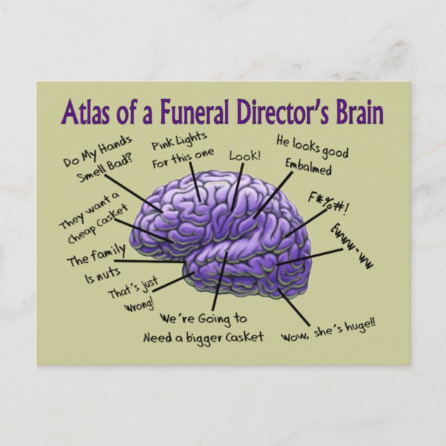 Postal Funeral Director/Mortician Funny Brain Design (Anverso)