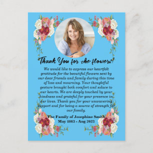 Postal Funeral Gracias Por Flores Después De La Muerte
