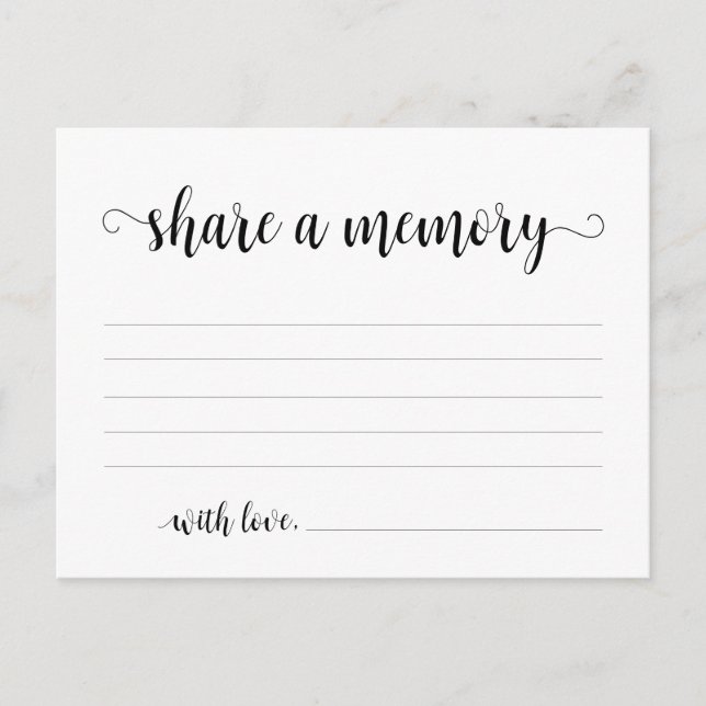 Postal Funeral Service, Black Script, Share a Memory Card (Anverso)