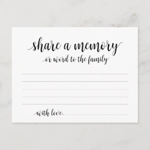 Postal Funeral Service, Black Script, Share a Memory Card