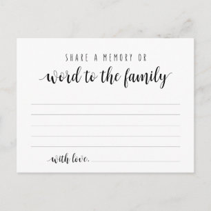 Postal Funeral Service, Black Script, Share a Memory Card
