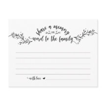 Funeral Service, Rustic Black, Comparte una tarjet