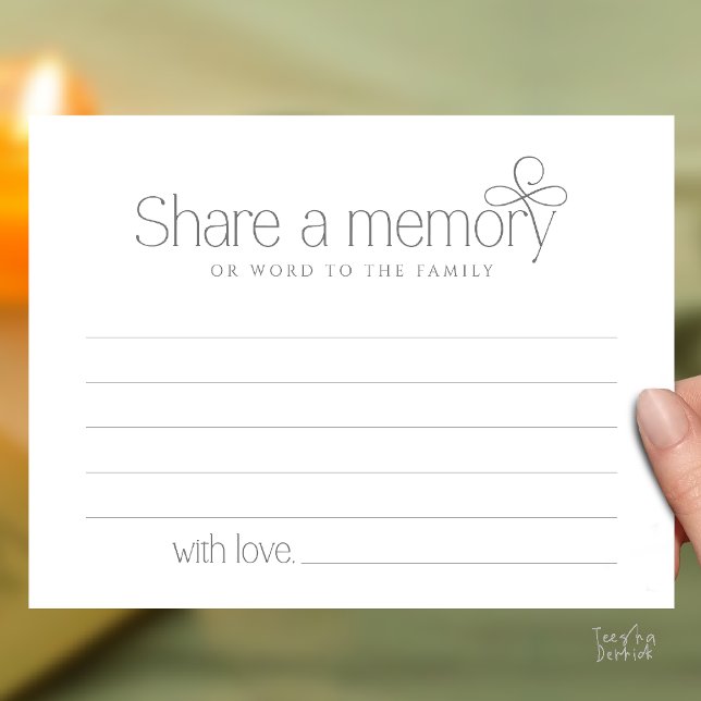 Postal Funeral Service Share a memory Fairy Sympathy Card (Funeral Service Share a memory Fairy love Sympathy Card or word to the family in Dark Grey)