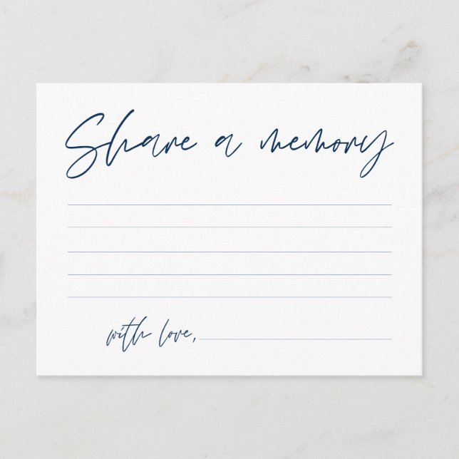 Postal Funeral Service, Share a memory, Navy Blue Card (Anverso)