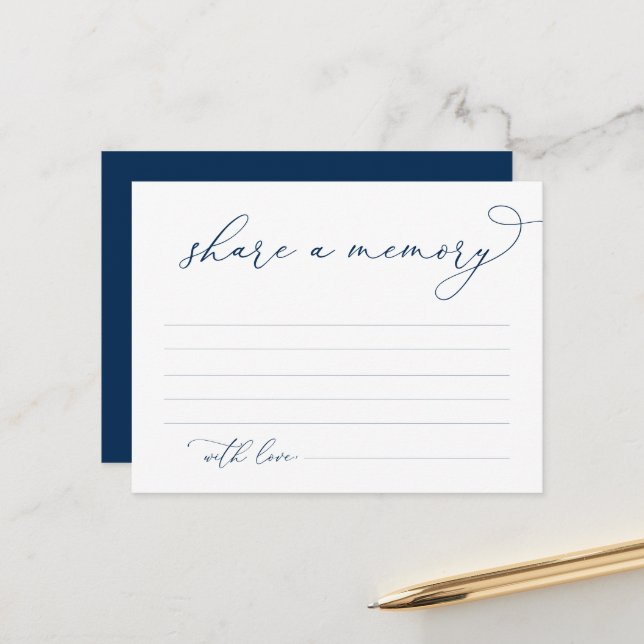 Postal Funeral Service, Share a memory, Navy Blue Card (Anverso/Reverso In Situ)