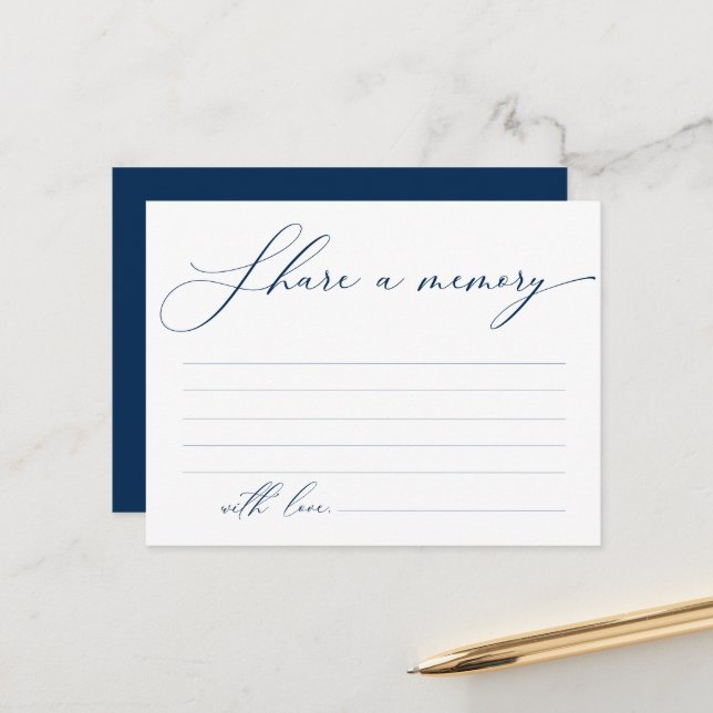 Postal Funeral Service, Share a memory, Navy Blue Card (Anverso/Reverso In Situ)