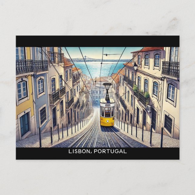 Postal Funicular Bica de Lisboa Portugal (Anverso)