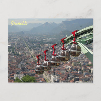 Postal Funicular sobre Grenoble, Francia.