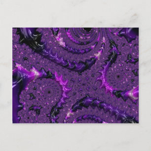 Postal Funky Bold Boho Púrpura Digital Abstracto Fractal