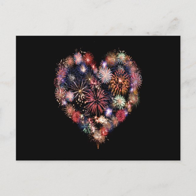Postal Funky Fireworks Love (Anverso)