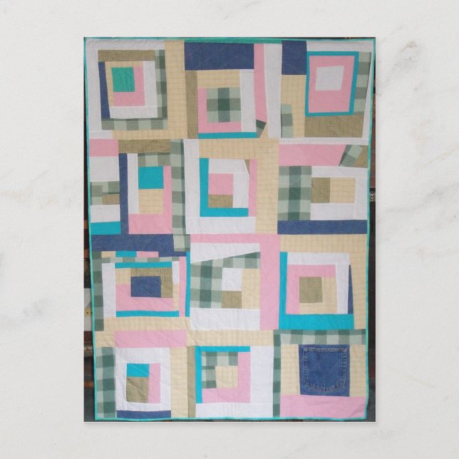 Postal Funky Log Cabin Quilt (Anverso)