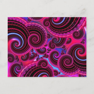 Postal Funky Pink and Turquoise Swirly Pattern