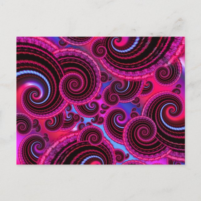 Postal Funky Pink and Turquoise Swirly Pattern (Anverso)