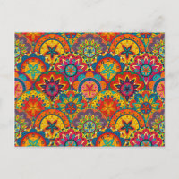 Funky Retro Colorido Patrón de Mandala