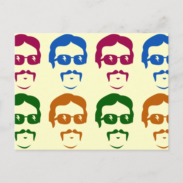 Postal Funky Retro Mustache Man (Anverso)