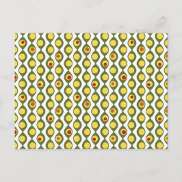 Postal Funky Retro Olive Bead Personalizado Colores Patró