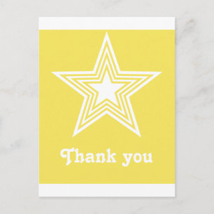 Postal Funky Star Sweet 16 Flat Gracias Notecard Yellow