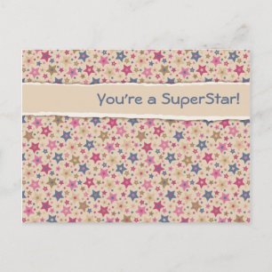 Postal Funky Stars Beige Rosa