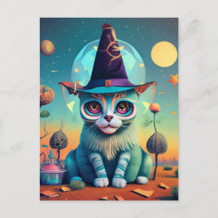 Postal Funky Witch Cat
