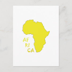 Postal Funky Yellow Africa Map