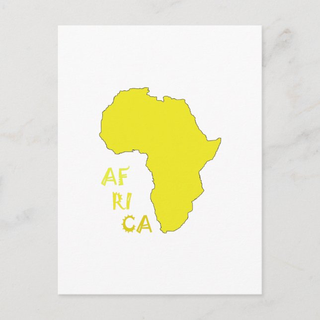 Postal Funky Yellow Africa Map (Anverso)