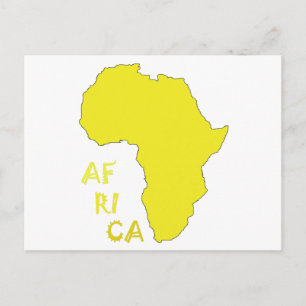 Postal Funky Yellow Africa Map