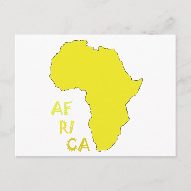 Postal Funky Yellow Africa Map (Anverso)