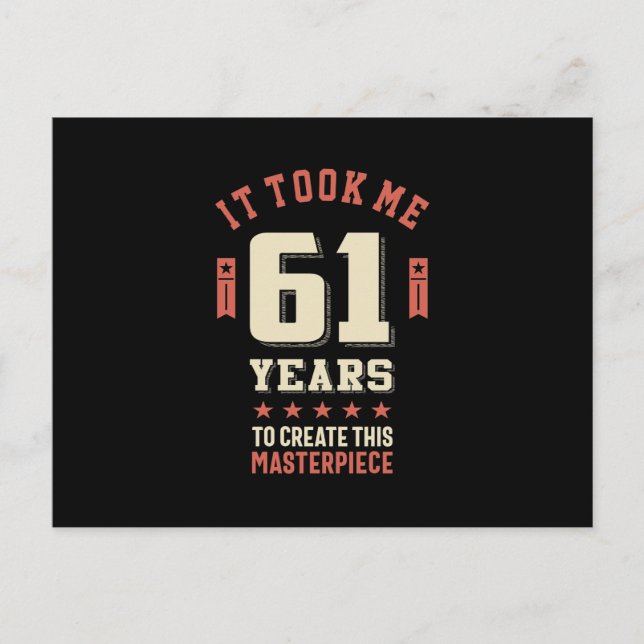 Postal Funny 61 años - Regalo de cumpleaños número 61 (Anverso)