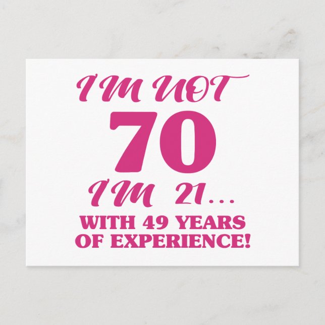 Postal Funny 70 cumpleaños (Anverso)