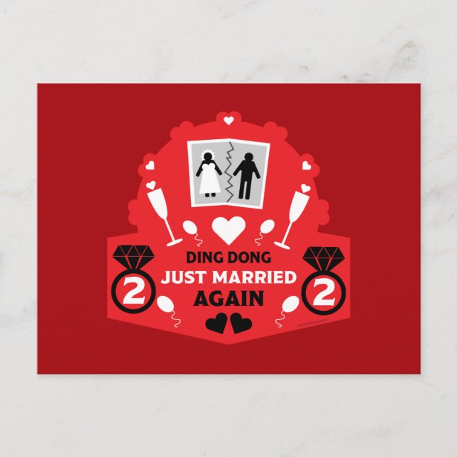 Postal Funny acaba de casarse otra vez (Anverso)