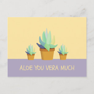 Postal Funny Aloe Amarillo Morado Vera Succulent