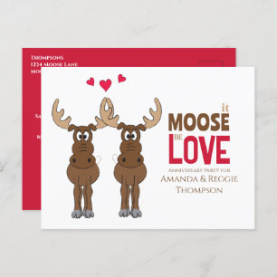 Postal Funny Aniversario Fiesta Whimsical Moose