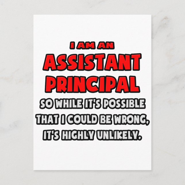 Postal Funny Assistant Principal. Muy improbable (Anverso)