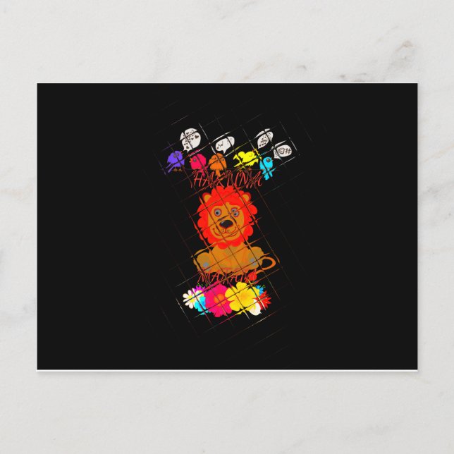 Postal Funny Baby Lion King: Diseño de Arte Hakuna Matata (Anverso)
