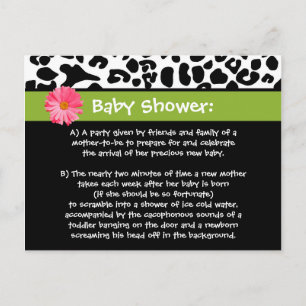 Postal Funny Baby Shower Thank You Trendy Leopard Print