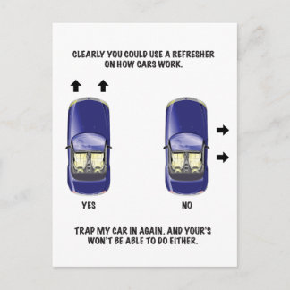 Postal Funny Bad Parking Note