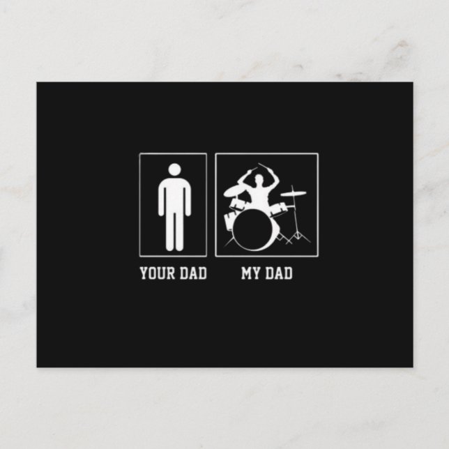 Postal Funny Band Dad Drummer My Dad Day (Anverso)