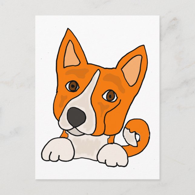 Postal Funny Basenji Puppy Dog Art (Anverso)