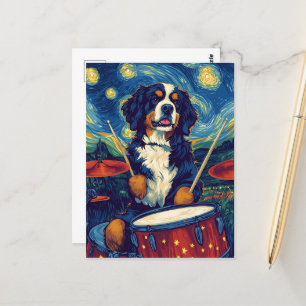 Postal Funny Bernese Mountain Dummer