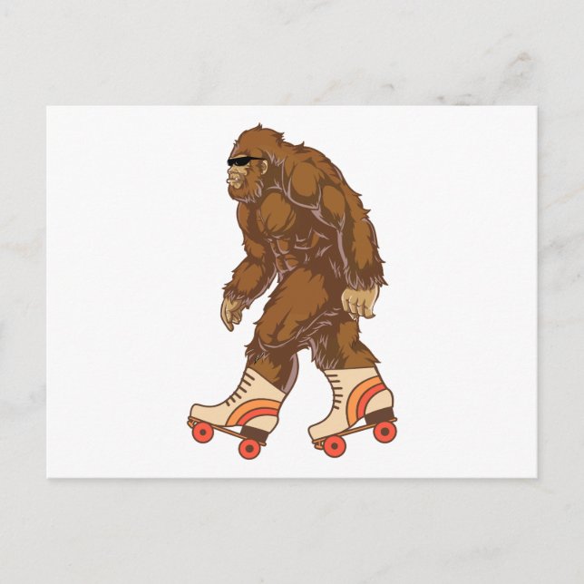 Postal Funny Bigfoot Roller Sking (Anverso)