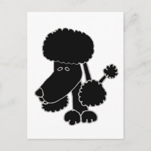 Postal Funny Black Poodle Puppy Dog Personalizado